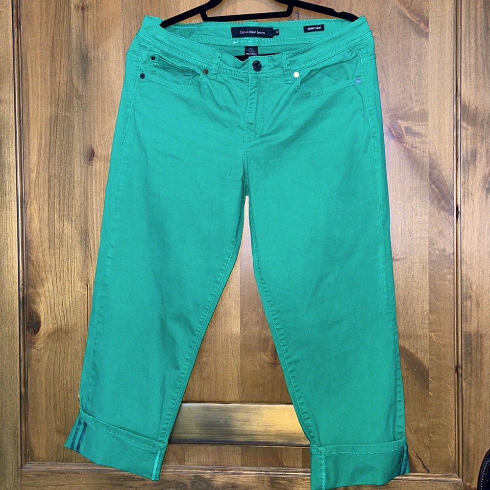 Calvin Klein jeans green skinny crop size 12